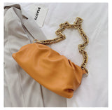 2021 Day Clutch Thick Gold Chains Dumpling Clip Purse Bag Women Cloud Underarm Shoulder Bag Pleated Baguette Pouch Totes Handbag