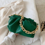 2021 Day Clutch Thick Gold Chains Dumpling Clip Purse Bag Women Cloud Underarm Shoulder Bag Pleated Baguette Pouch Totes Handbag