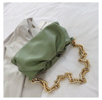 2021 Day Clutch Thick Gold Chains Dumpling Clip Purse Bag Women Cloud Underarm Shoulder Bag Pleated Baguette Pouch Totes Handbag