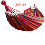 Outdoor Hammock Portable Garden Hammock Sports Home Travel Camping Swing Canvas Stripe Hang Bed Hammock Double Single People