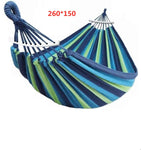 Outdoor Hammock Portable Garden Hammock Sports Home Travel Camping Swing Canvas Stripe Hang Bed Hammock Double Single People